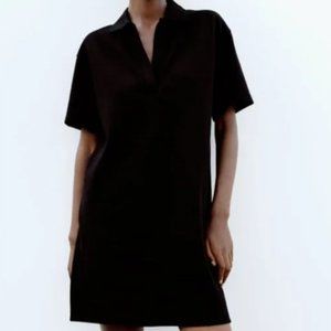 Zara NWOT Black Polo Dress Medium